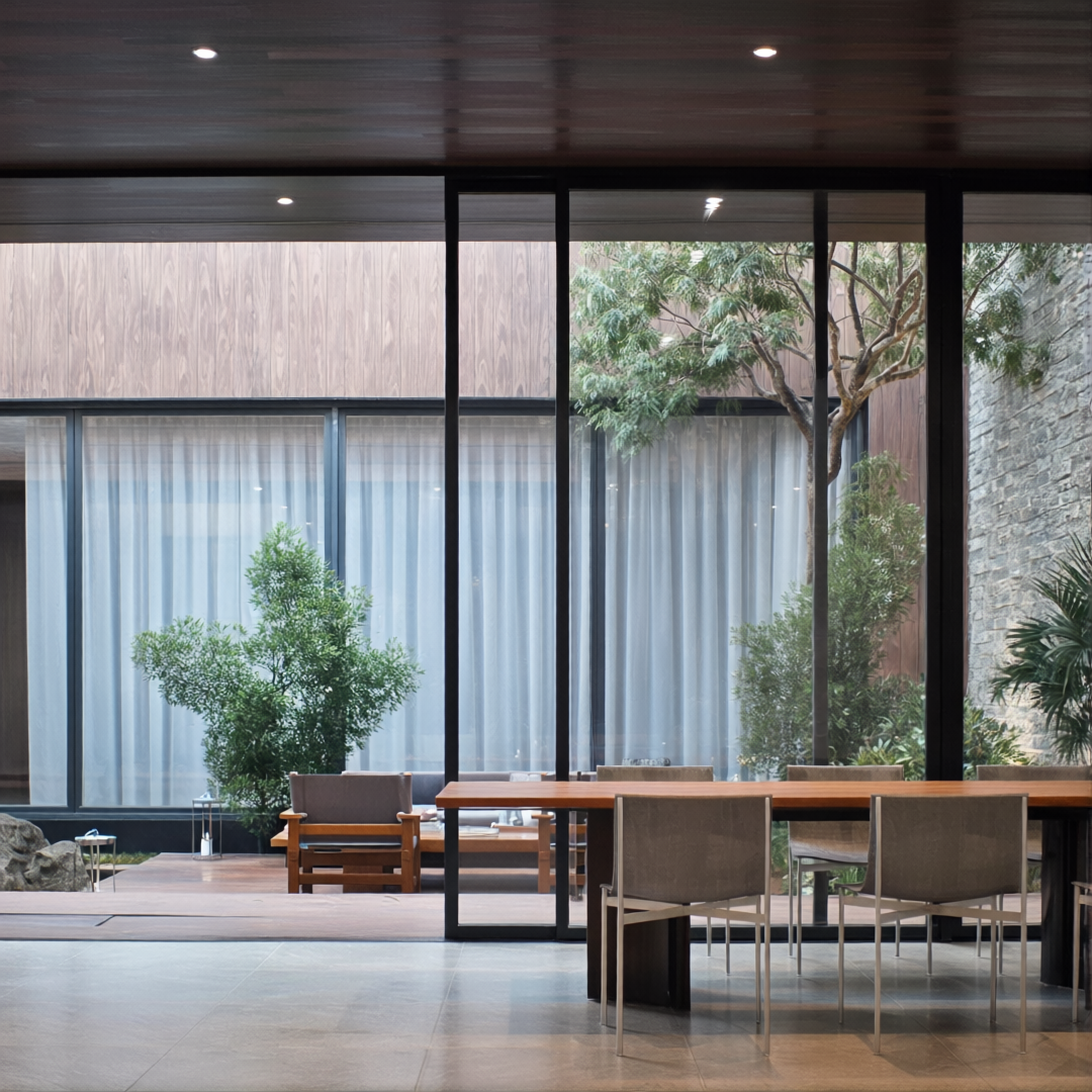 Comedor con vista al exterior